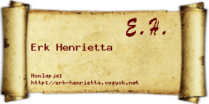 Erk Henrietta névjegykártya
